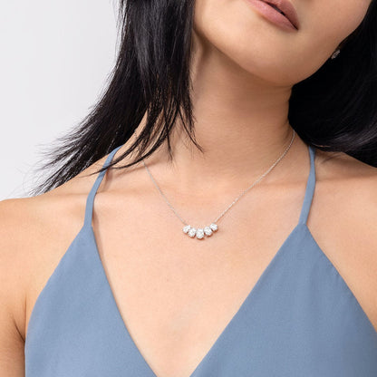 3.50 CTW Oval D-VVS Lab Grown Diamond Five Stone Necklace