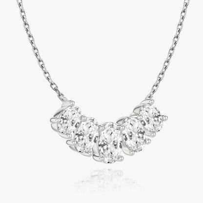3.50 CTW Oval D-VVS Lab Grown Diamond Five Stone Necklace