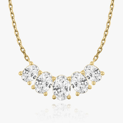 3.50 CTW Oval D-VVS Lab Grown Diamond Five Stone Necklace
