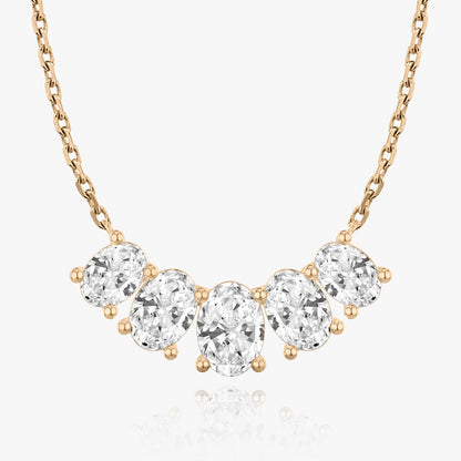 3.50 CTW Oval D-VVS Lab Grown Diamond Five Stone Necklace