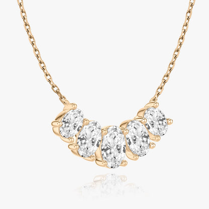 3.50 CTW Oval D-VVS Lab Grown Diamond Five Stone Necklace
