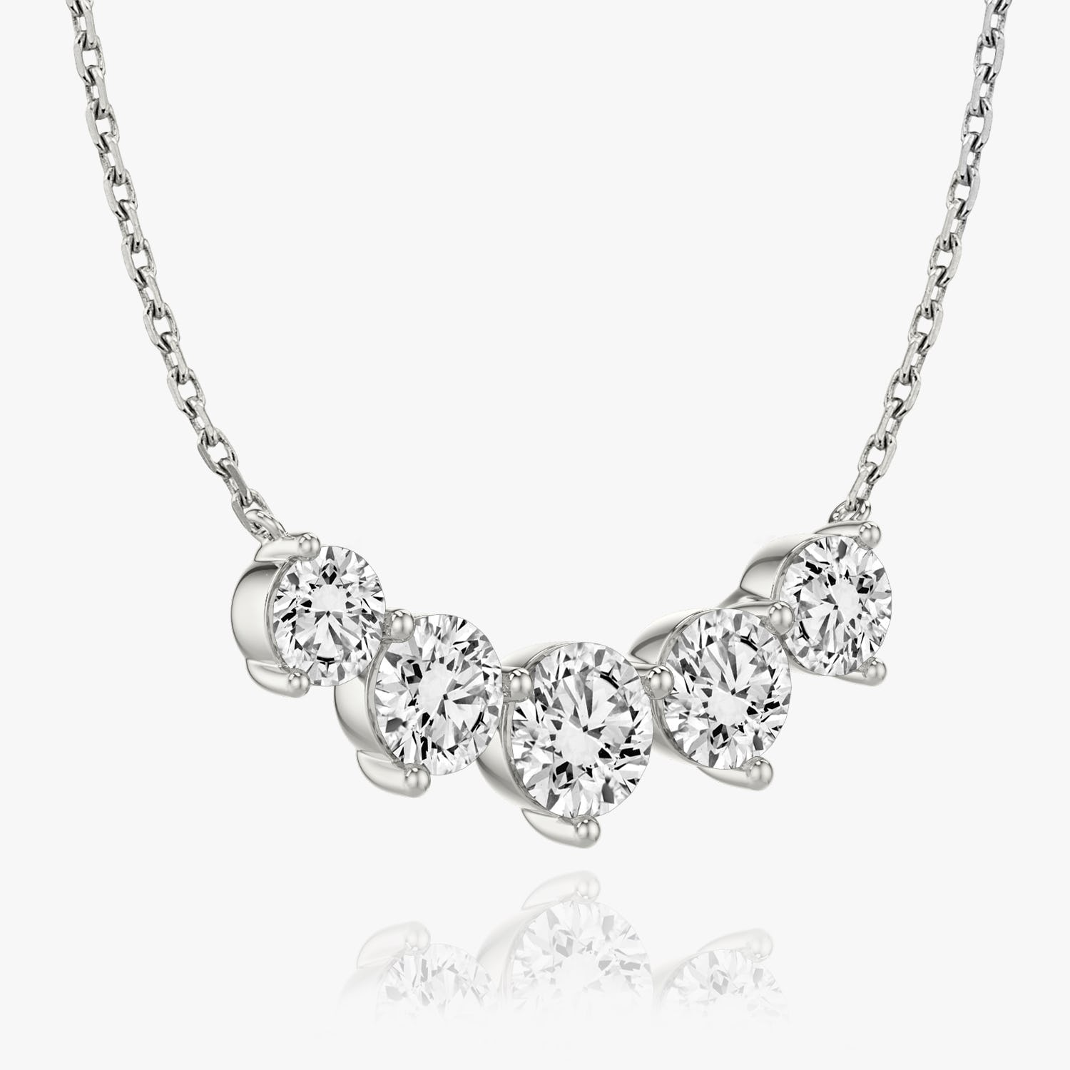 3.50 CTW Round D-VVS Lab Grown Five Stone Diamond Necklace