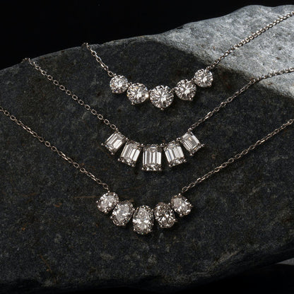 3.50 CTW Round D-VVS Lab Grown Five Stone Diamond Necklace