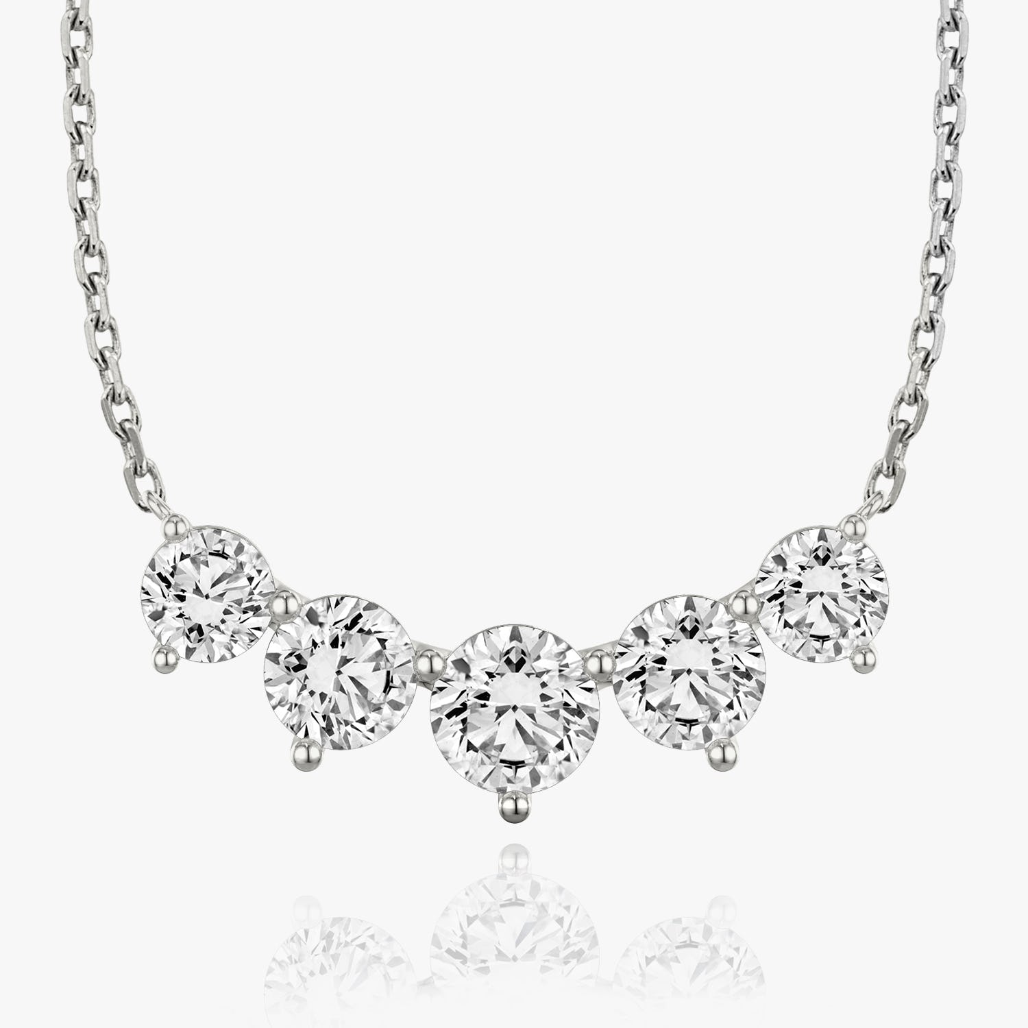 3.50 CTW Round D-VVS Lab Grown Five Stone Diamond Necklace