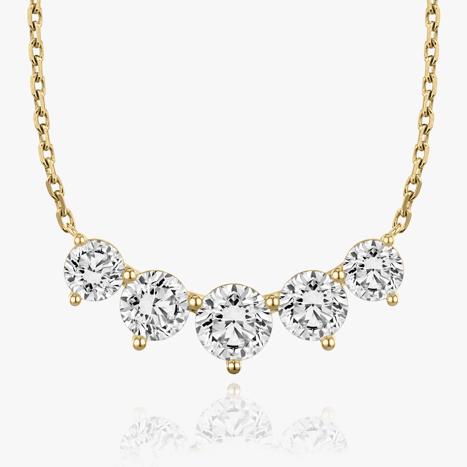 3.50 CTW Round D-VVS Lab Grown Five Stone Diamond Necklace