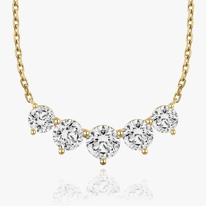 3.50 CTW Round D-VVS Lab Grown Five Stone Diamond Necklace
