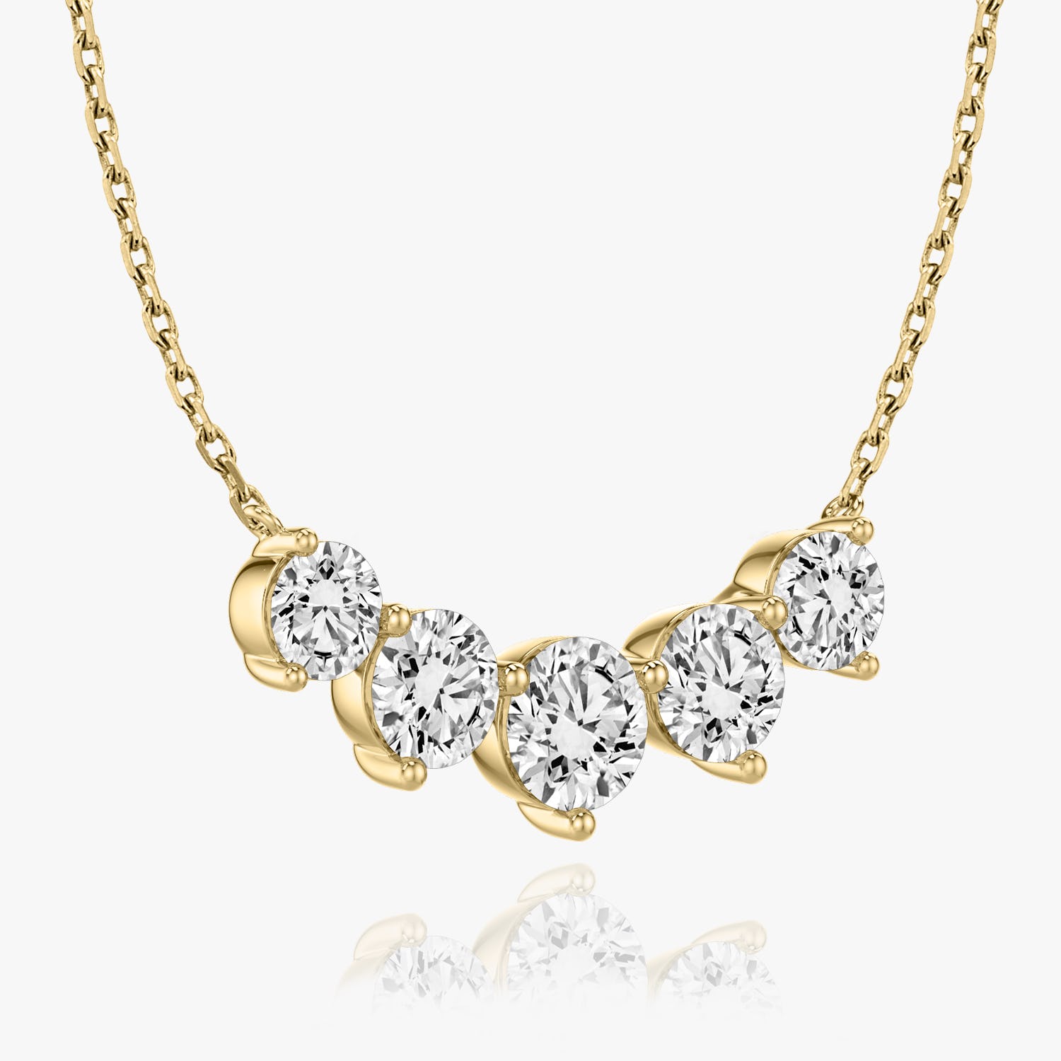3.50 CTW Round D-VVS Lab Grown Five Stone Diamond Necklace