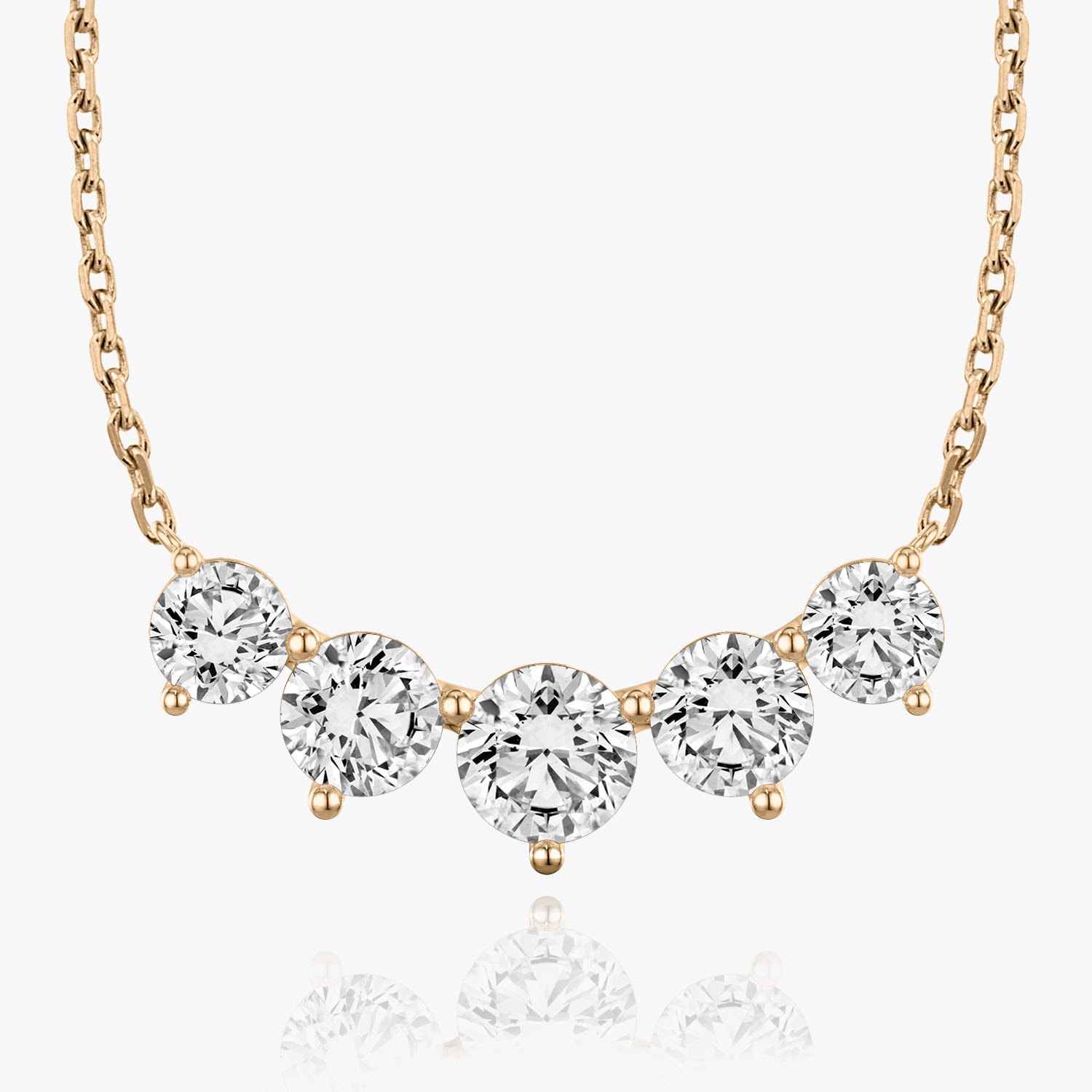 3.50 CTW Round D-VVS Lab Grown Five Stone Diamond Necklace