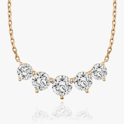 3.50 CTW Round D-VVS Lab Grown Five Stone Diamond Necklace
