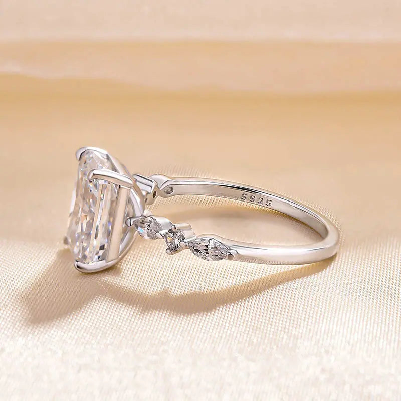 3.50 ct Radiant Pave D-VVS Lab Grown Diamond Engagement Ring