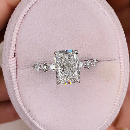 3.50 ct Radiant Pave D-VVS Lab Grown Diamond Engagement Ring