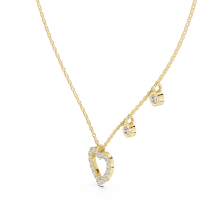 Delicate Heart-Shaped Round-Cut Lab-Grown Diamond Love Symbol Pendant
