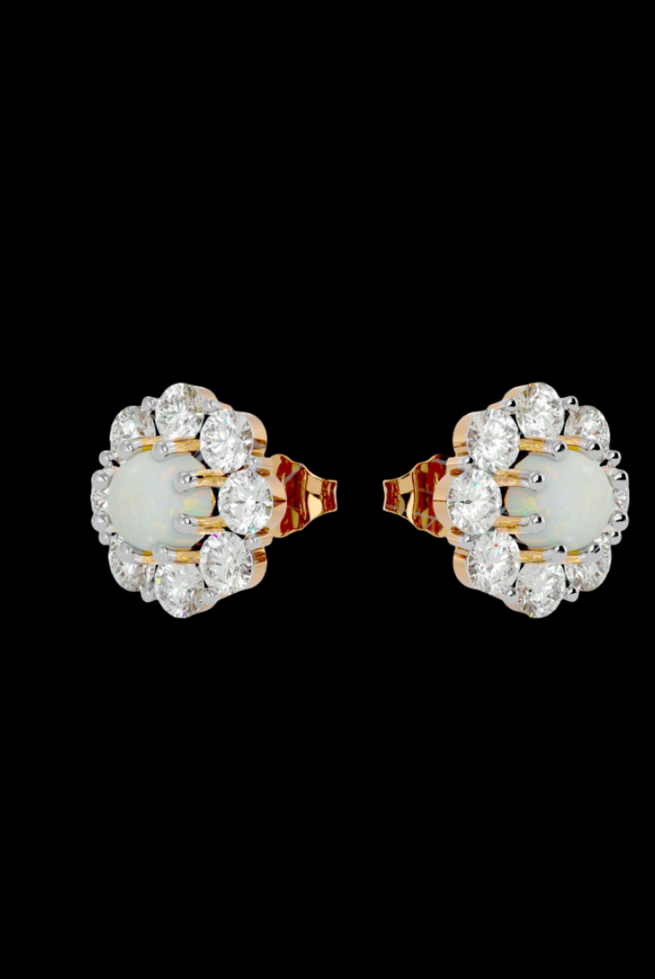 Round Pearl Moissanite VVS Diamond Women's Unique Design Earrings