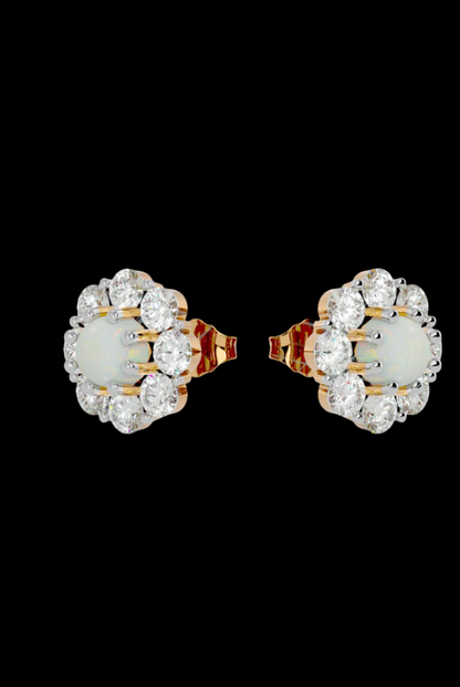 Round Pearl Moissanite VVS Diamond Women's Unique Design Earrings
