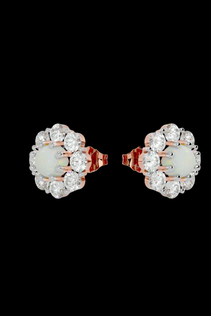 Round Pearl Moissanite VVS Diamond Women's Unique Design Earrings