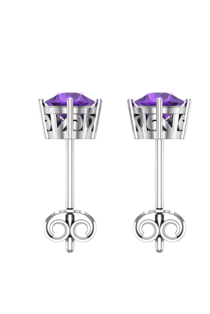Purple 2 CT VVS Moissanite Diamond Traditional Earrings