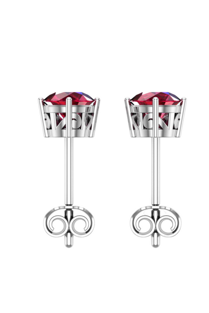 Red Round 2 CT VVS Moissanite Diamond Earrings