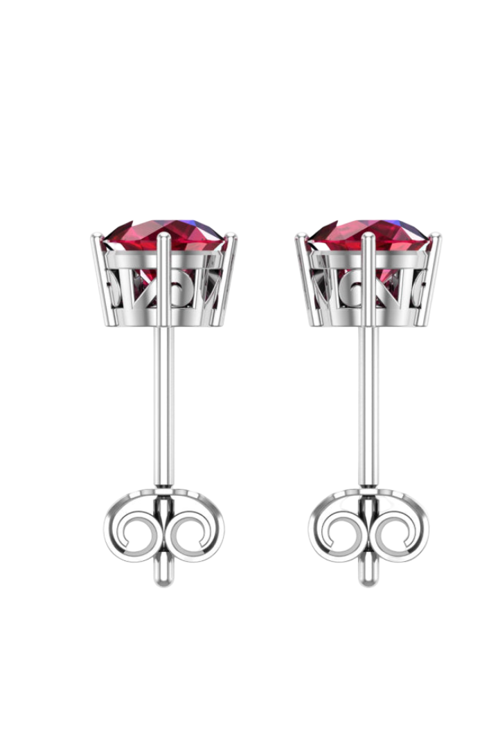 Red Round 2 CT VVS Moissanite Diamond Earrings