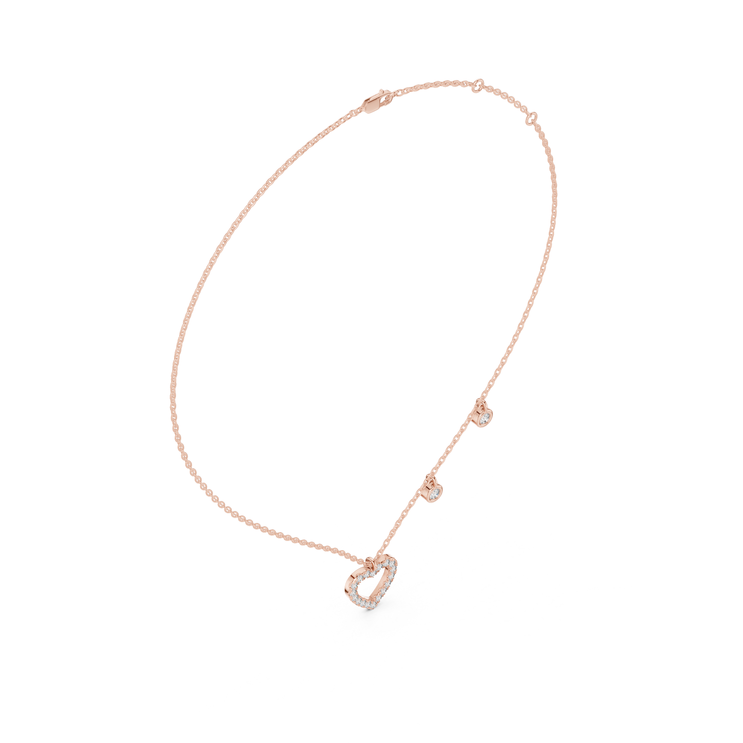 Delicate Heart-Shaped Round-Cut Lab-Grown Diamond Love Symbol Pendant