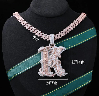 Custom Luxury Iced Out Snack Wrapped Font Moissanite Diamond Pendant