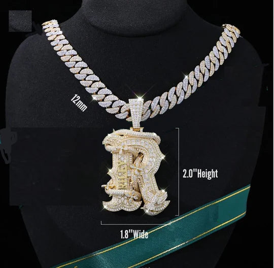 Custom Luxury Iced Out Snack Wrapped Font Moissanite Diamond Pendant
