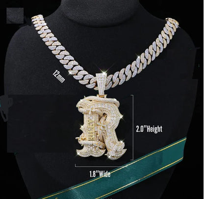 Custom Luxury Iced Out Snack Wrapped Font Moissanite Diamond Pendant