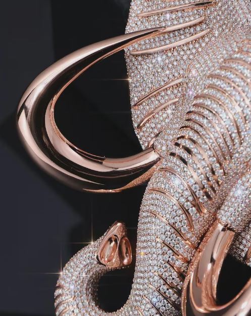 Luxury Fully Iced Elephant Face Number Animal Jewelry Moissanite Diamond Pendant