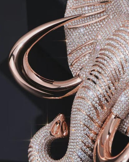 Luxury Fully Iced Elephant Face Number Animal Jewelry Moissanite Diamond Pendant