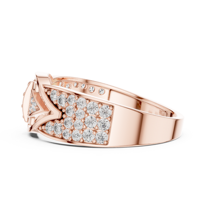 Stylish Men’s Statement Ring with Round-Cut Lab-Grown Diamonds