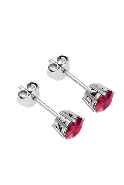 Red Round 2 CT VVS Moissanite Diamond Earrings