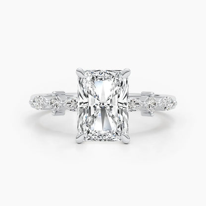 4.0 ct Radiant D- VVS Lab Grown Diamond Dainty Engagement Ring