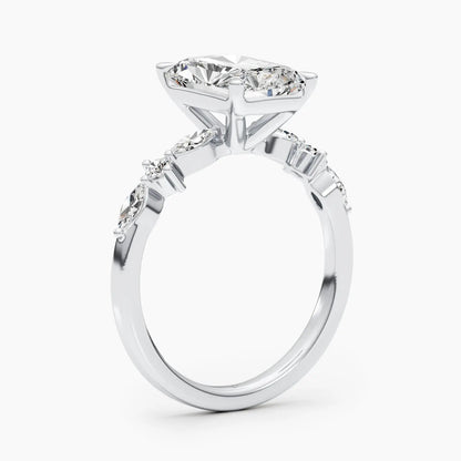4.0 ct Radiant D- VVS Lab Grown Diamond Dainty Engagement Ring