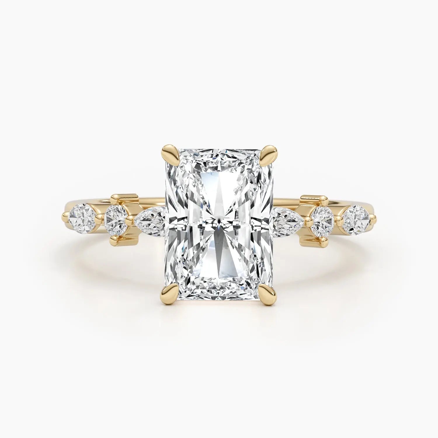 4.0 ct Radiant D- VVS Lab Grown Diamond Dainty Engagement Ring