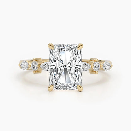 4.0 ct Radiant D- VVS Lab Grown Diamond Dainty Engagement Ring