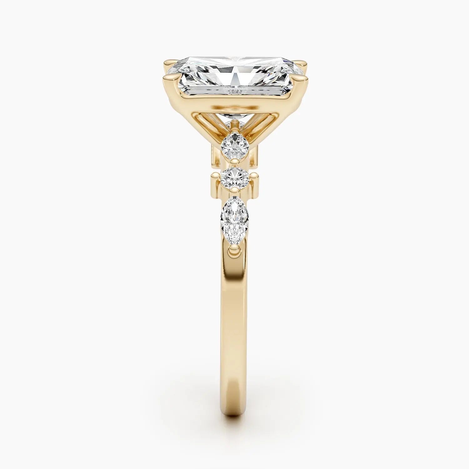 4.0 ct Radiant D- VVS Lab Grown Diamond Dainty Engagement Ring