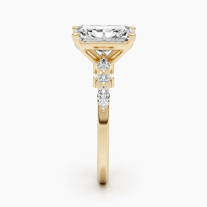4.0 ct Radiant D- VVS Lab Grown Diamond Dainty Engagement Ring