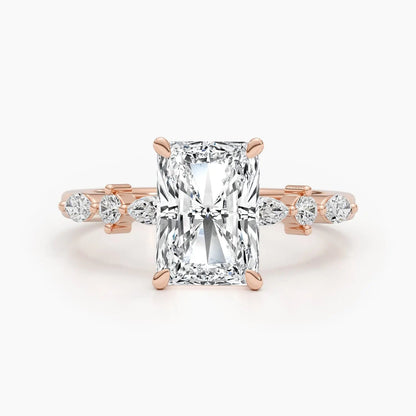 4.0 ct Radiant D- VVS Lab Grown Diamond Dainty Engagement Ring