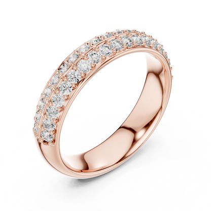 Round Cut Lab Grown Diamond Simple Band Unisex Ring