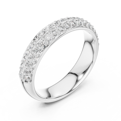 Round Cut Lab Grown Diamond Simple Band Unisex Ring