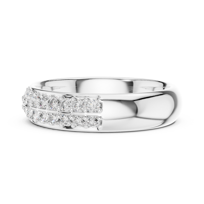 Round Cut Lab Grown Diamond Simple Band Unisex Ring