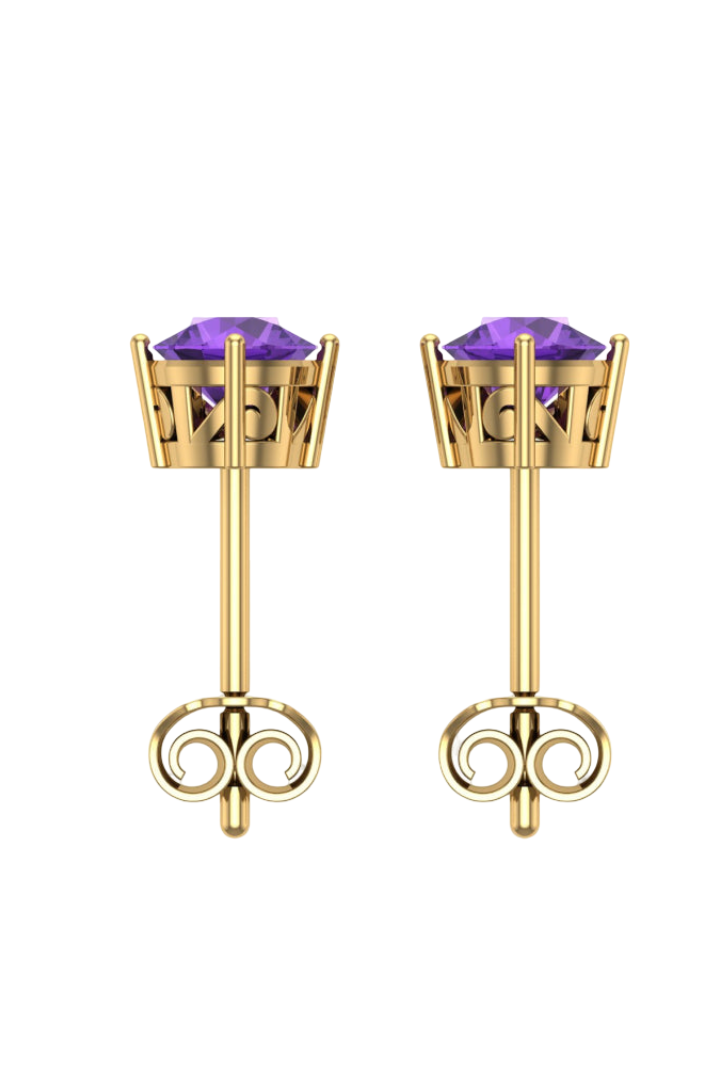 Purple 2 CT VVS Moissanite Diamond Traditional Earrings