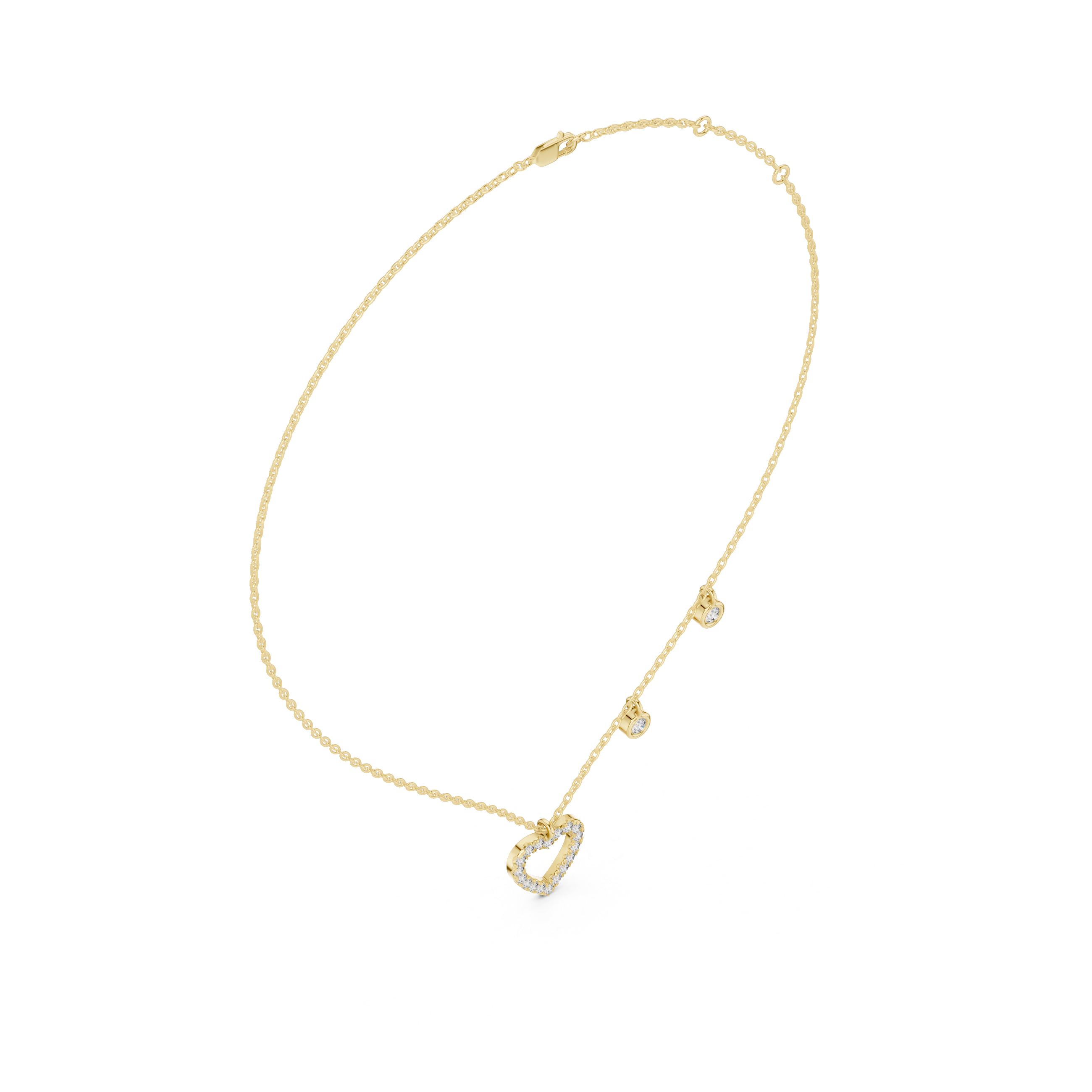 Delicate Heart-Shaped Round-Cut Lab-Grown Diamond Love Symbol Pendant
