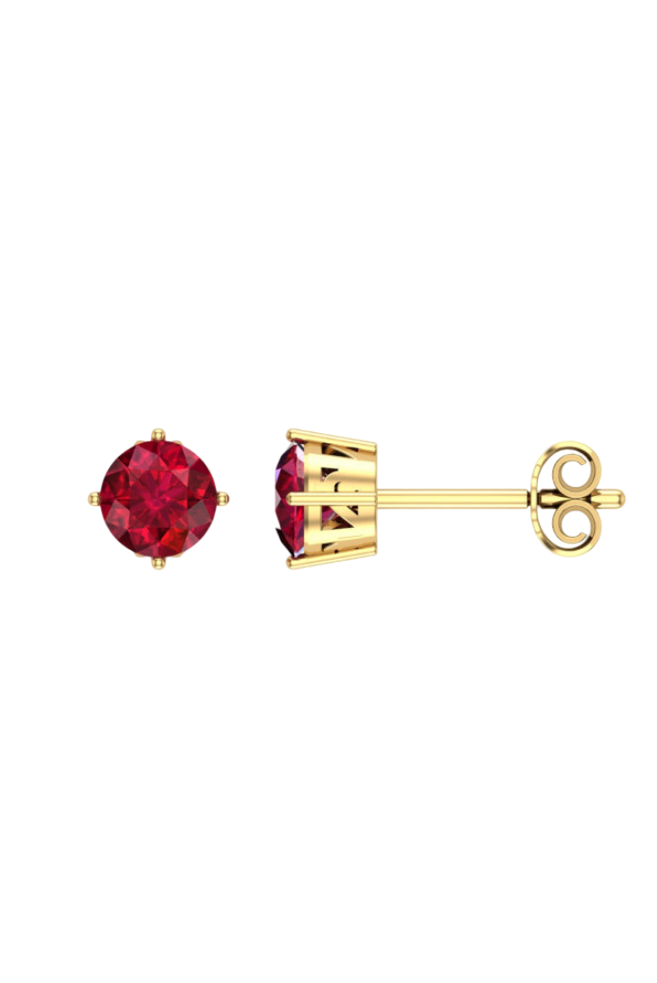 Red Round 2 CT VVS Moissanite Diamond Earrings