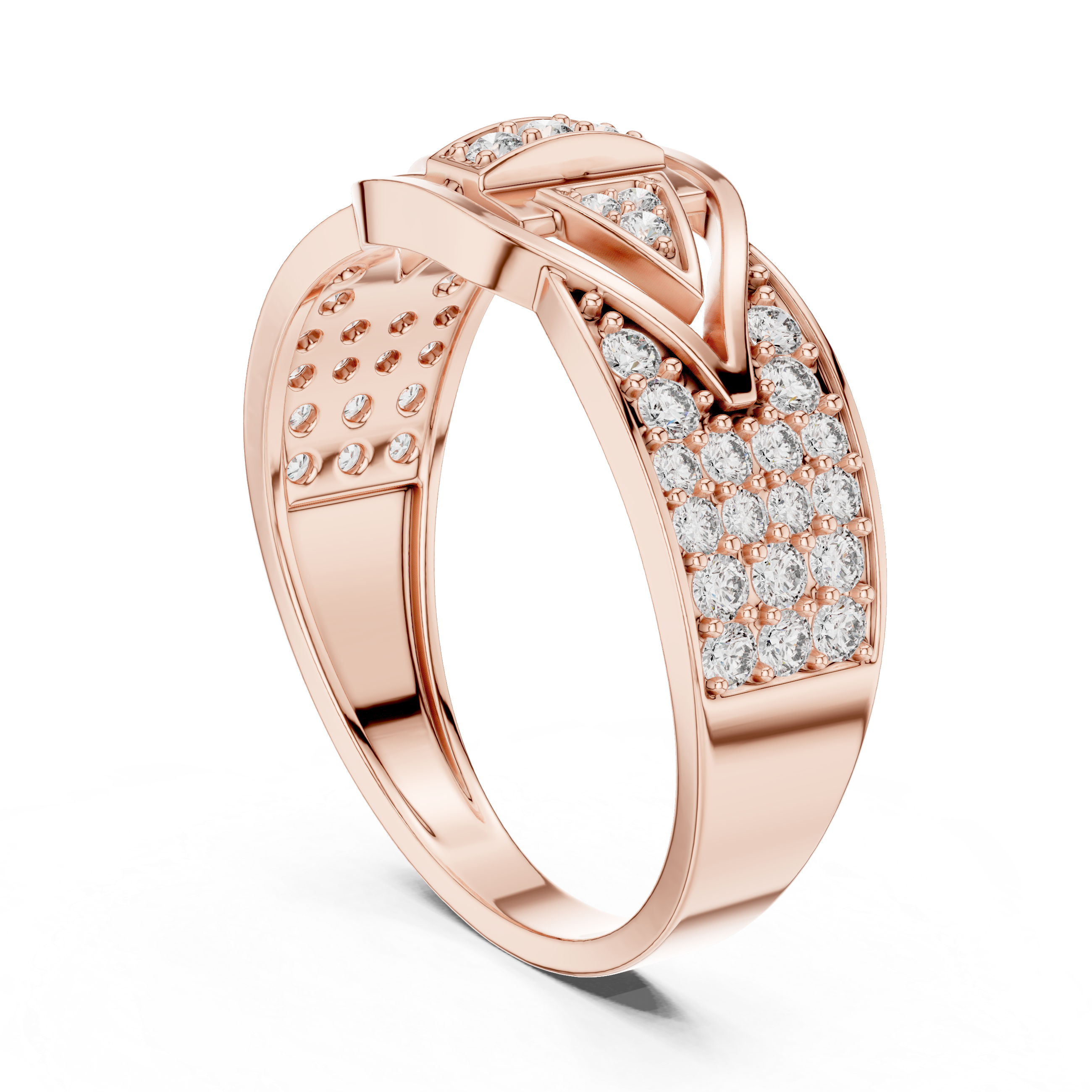 Stylish Men’s Statement Ring with Round-Cut Lab-Grown Diamonds