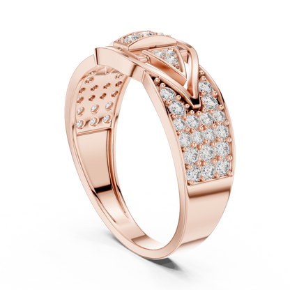 Stylish Men’s Statement Ring with Round-Cut Lab-Grown Diamonds