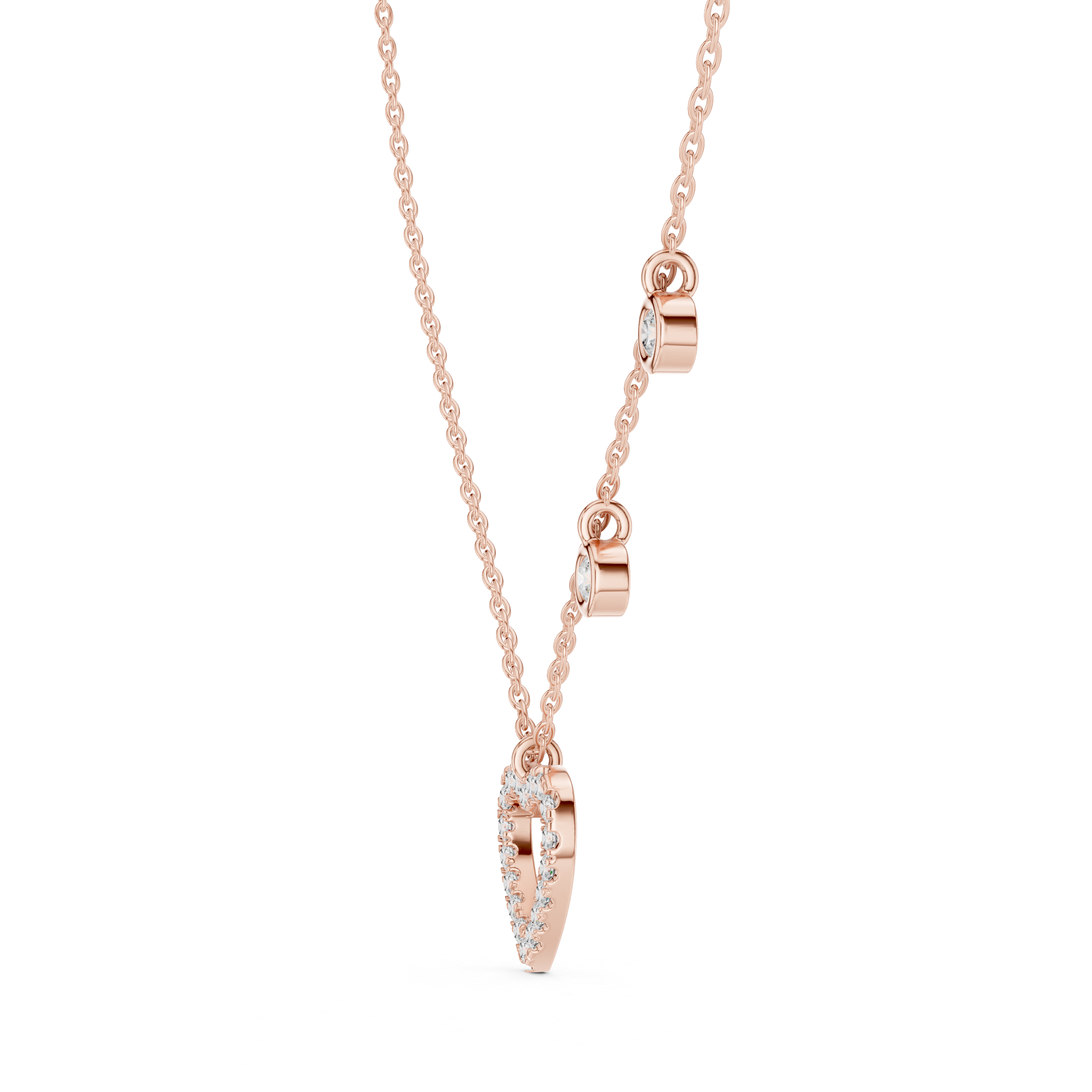 Delicate Heart-Shaped Round-Cut Lab-Grown Diamond Love Symbol Pendant