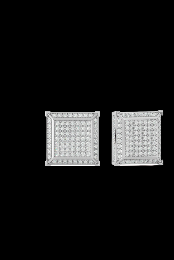 Round VVS Moissanite Diamond Square Unique Women's Errings