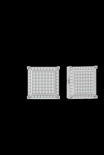 Round VVS Moissanite Diamond Square Unique Women's Errings