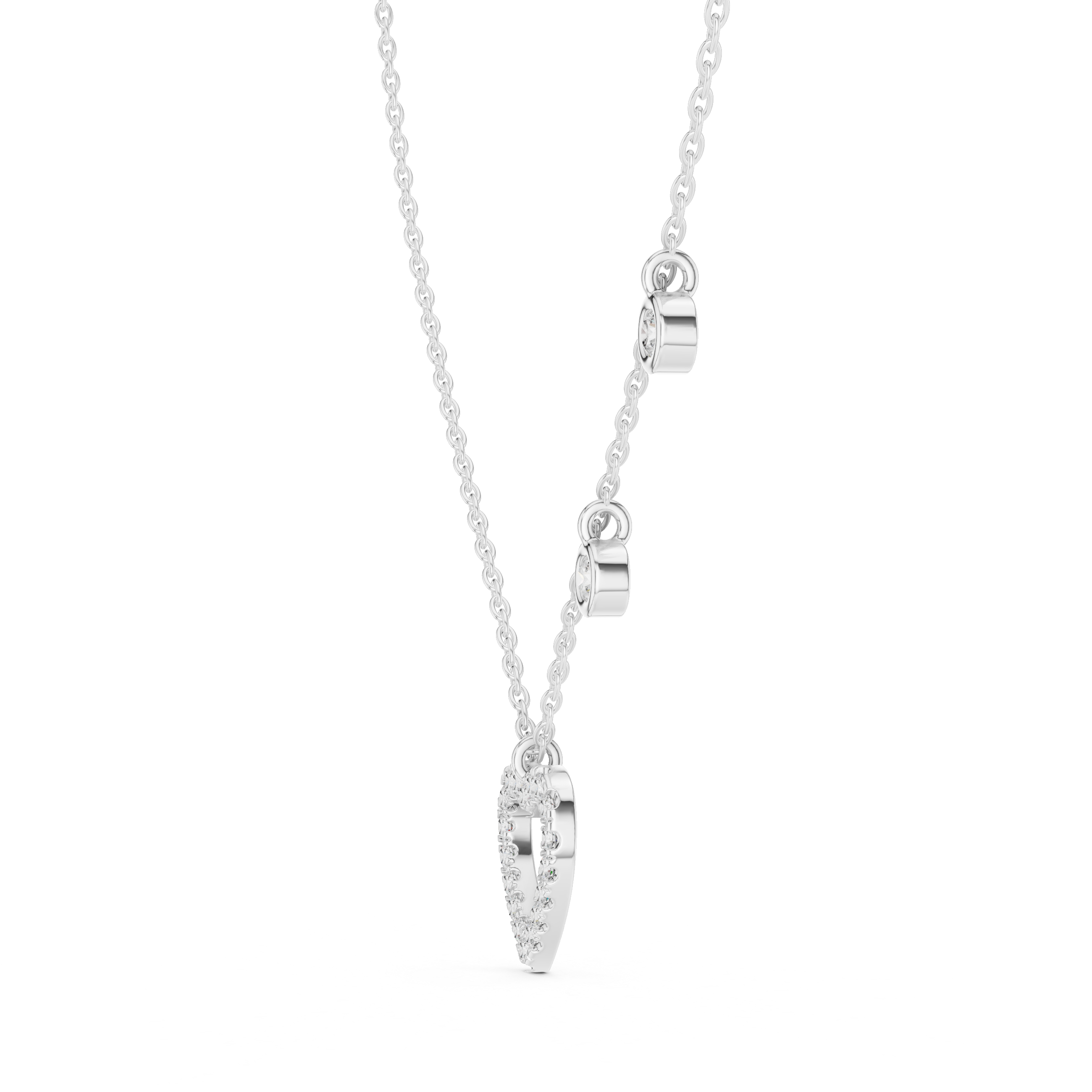Delicate Heart-Shaped Round-Cut Lab-Grown Diamond Love Symbol Pendant