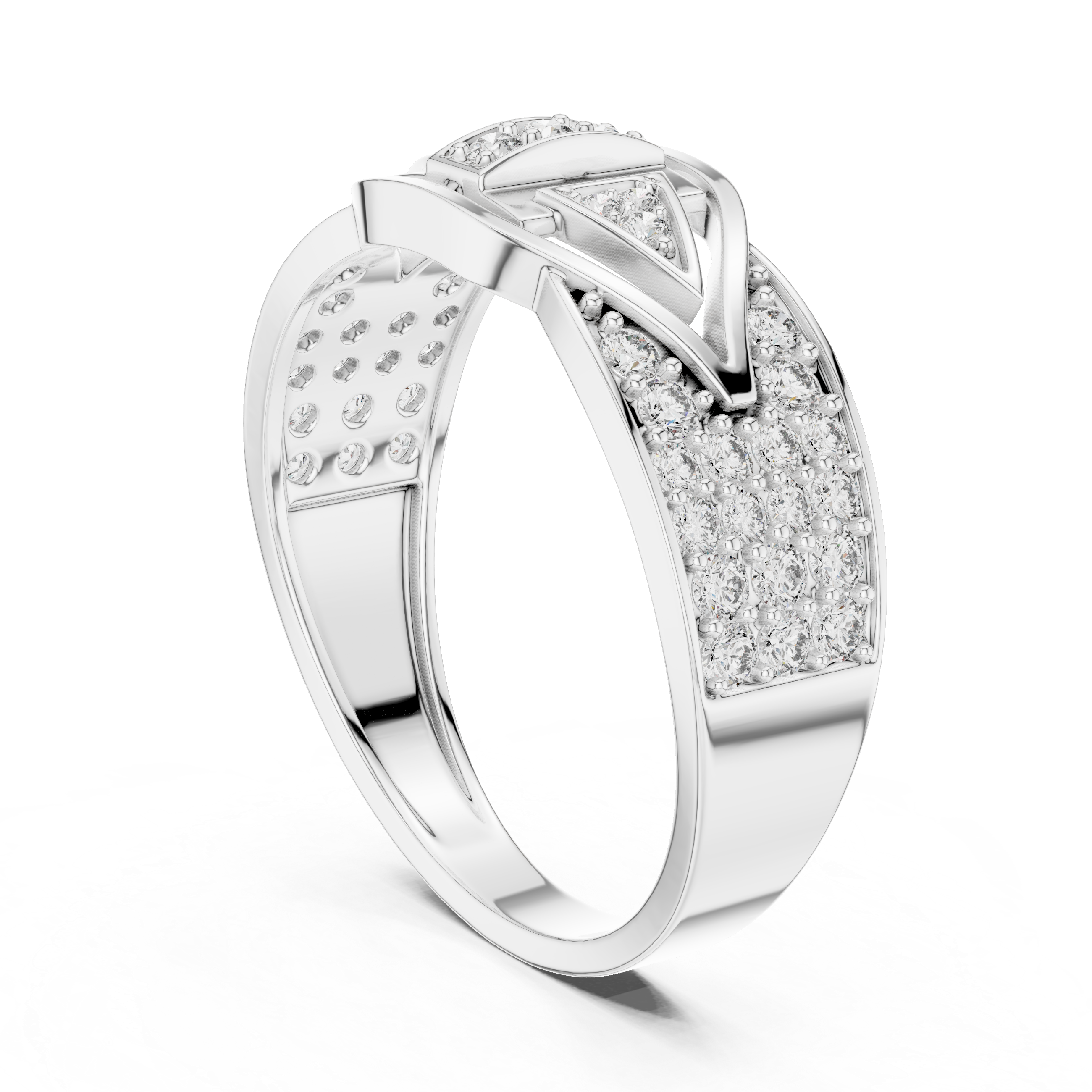 Stylish Men’s Statement Ring with Round-Cut Lab-Grown Diamonds